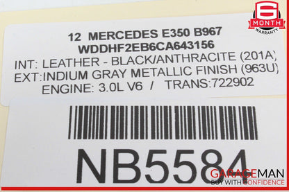 10-18 Mercedes W212 E350 E250 Front Left Side Seat Side Airbag Air Bag Black OEM