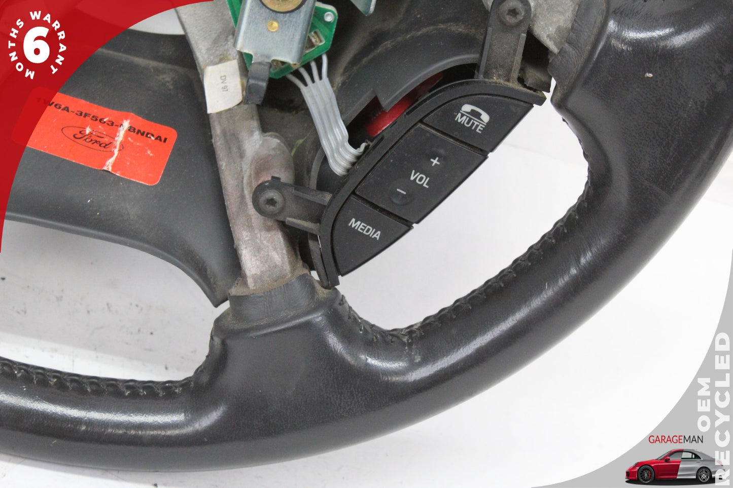 2002-2005 Ford Thunderbird Leather Wrapped Black and Red Steering Wheel OEM