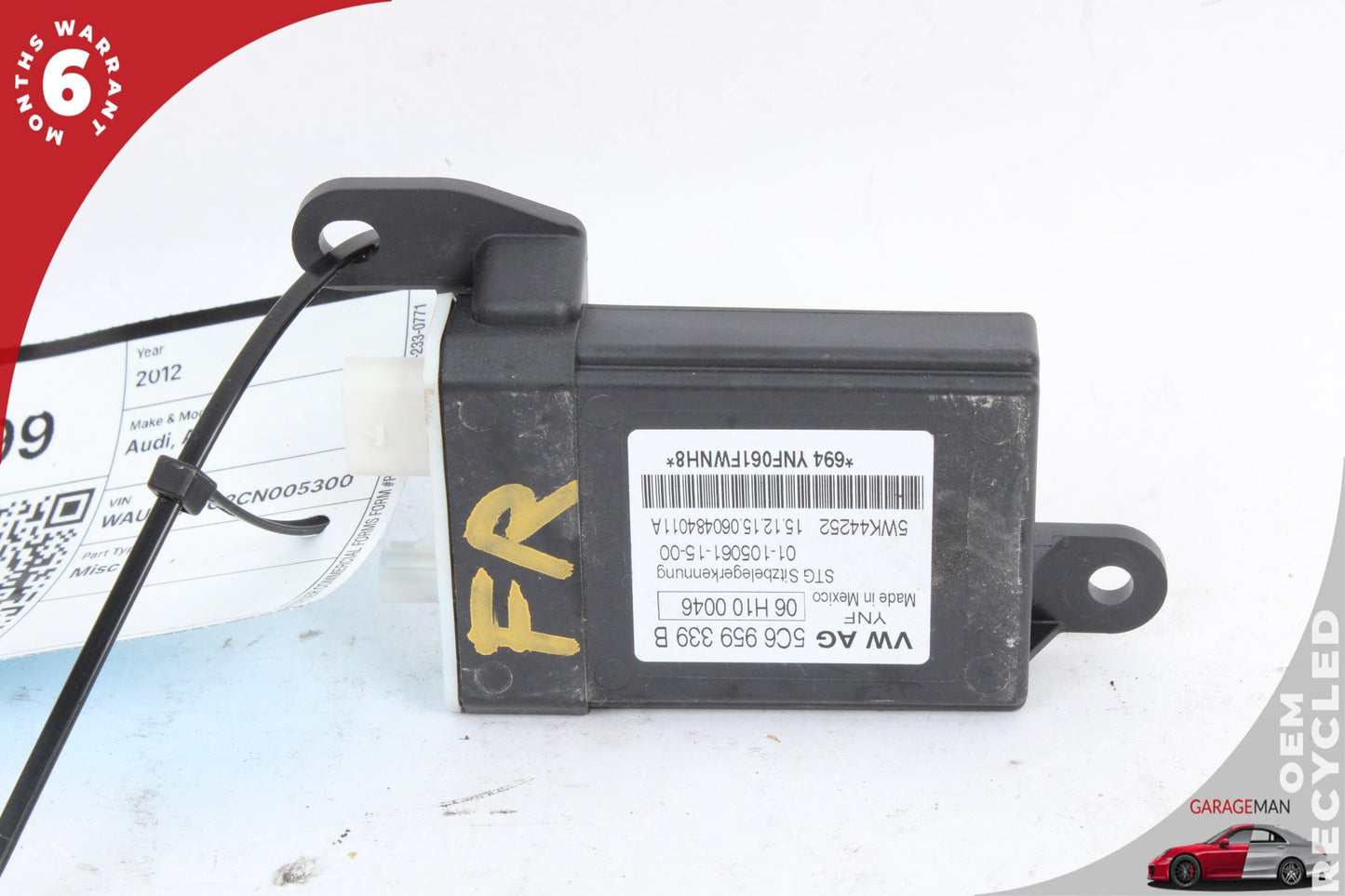 12-18 Audi A6 C7 Sedan Front Right Seat Occupant Detection Module 5C6959339B