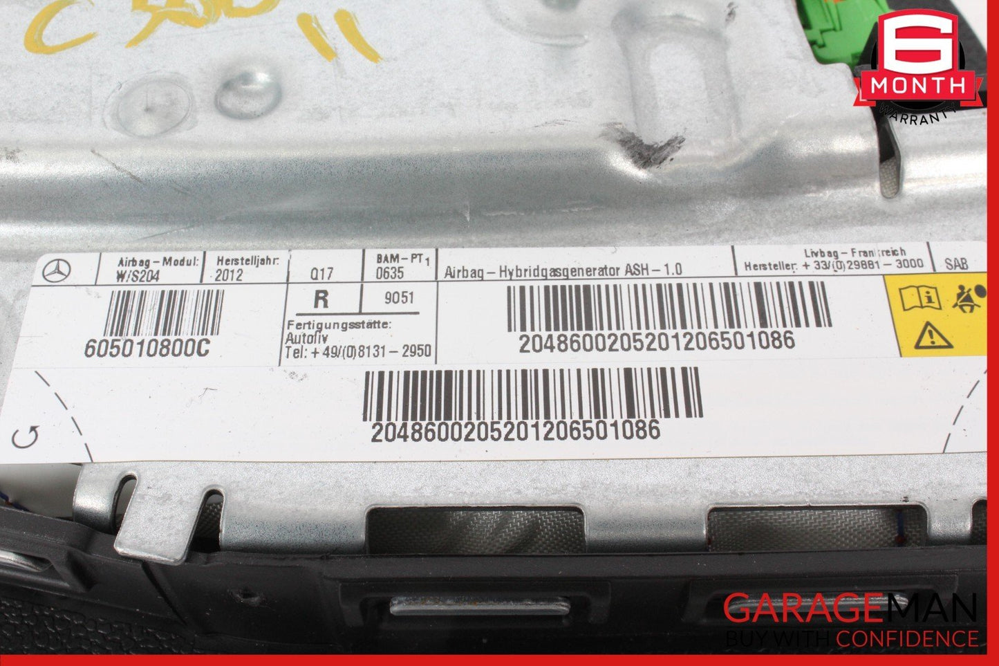 08-15 Mercedes W204 C300 4MATIC Seat Airbag Air Bag SRS Front Right OEM