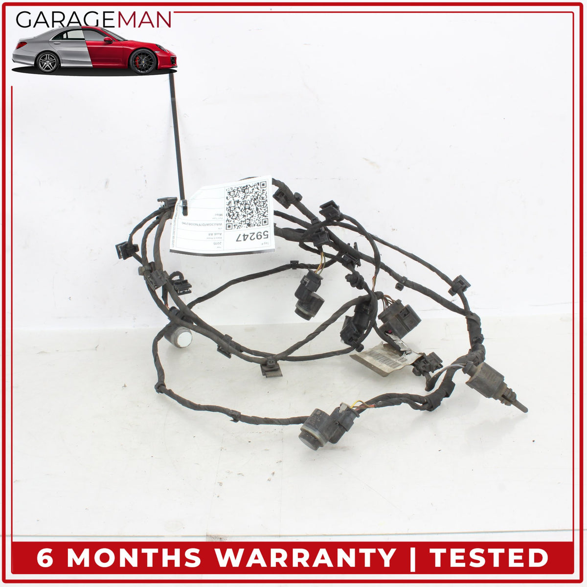 2015-2018 Audi A8 S8 Front Bumper Parking Sensor w/ Wire Harness 4H0971095AS OEM