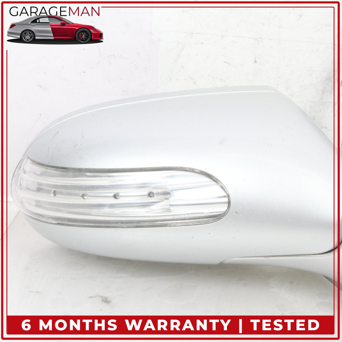 2004-2008 Mercedes R230 SL500 Right Door Rear View Mirror Silver Metallic OEM