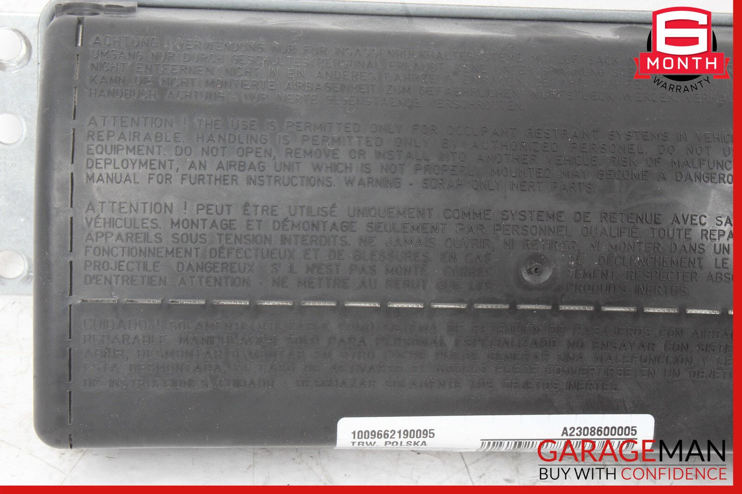 03-12 Mercedes R230 SL500 SL550 SL65 Front Passenger Side Dash Airbag Air Bag