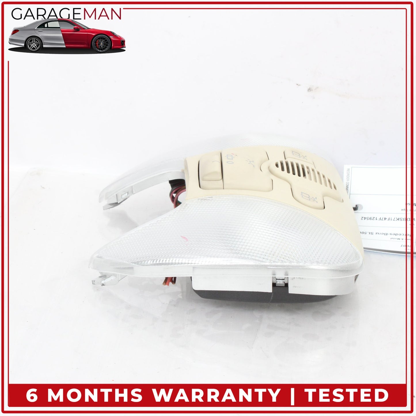 2005-2012 Mercedes R230 SL500 Front Upper Overhead Dome Light Lamp Beige OEM