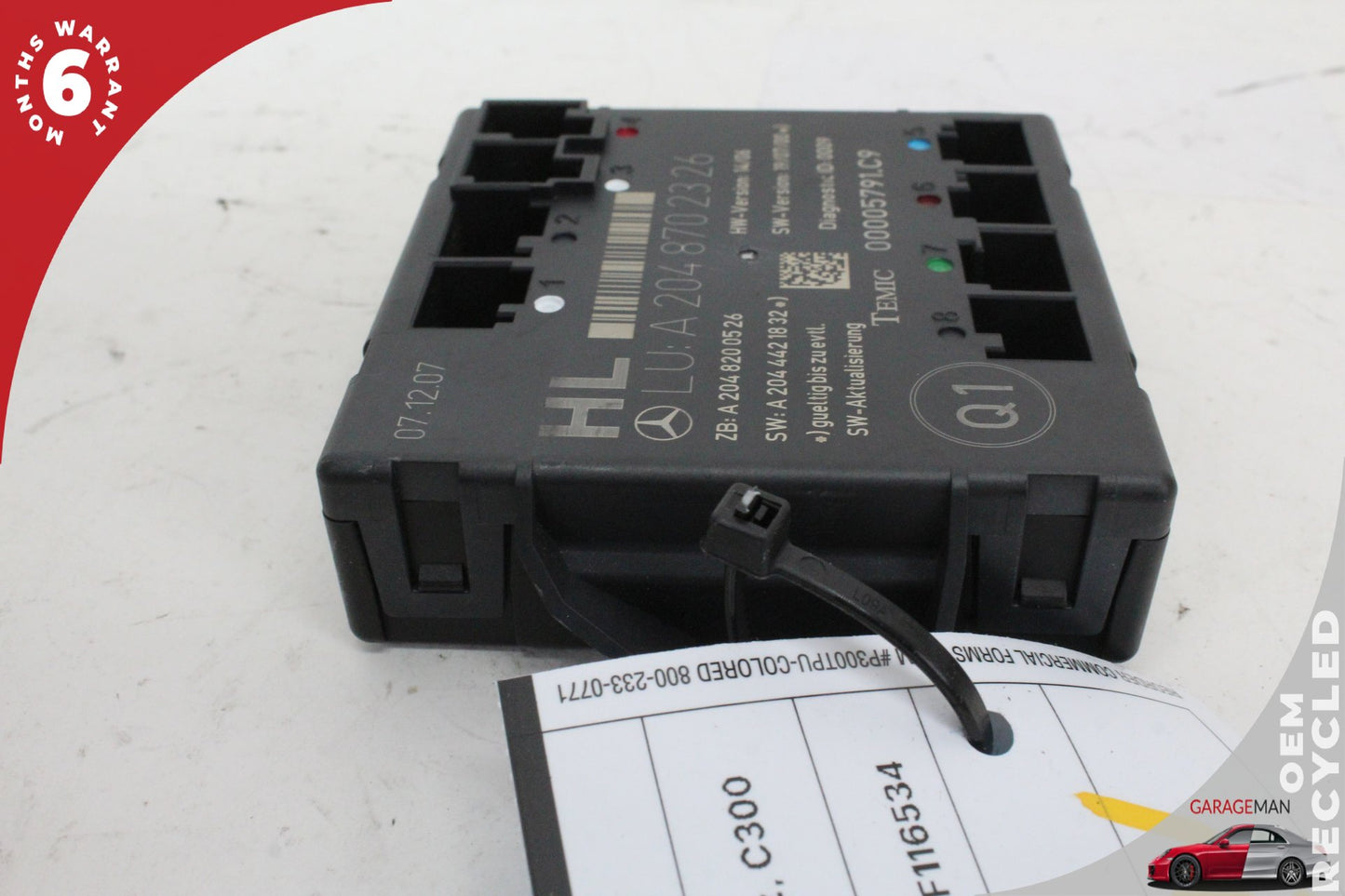 08-14 Mercedes-Benz C300 w204 Sedan Left Rear Door Control Module 2048702326 OEM