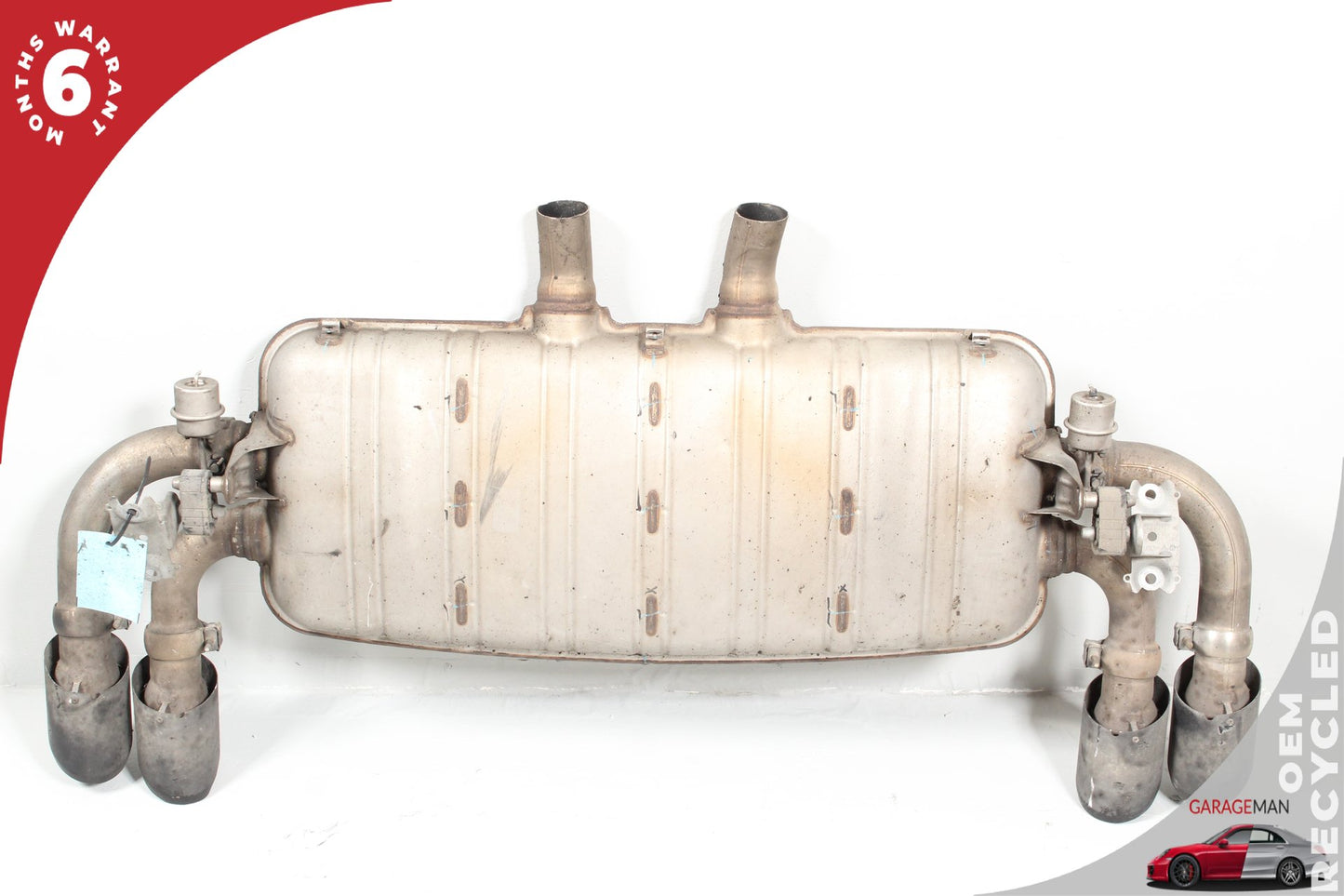 11-18 Porsche Cayenne 92A SUV Quad Exhaust Muffler Assembly w/ Valves 95811191032