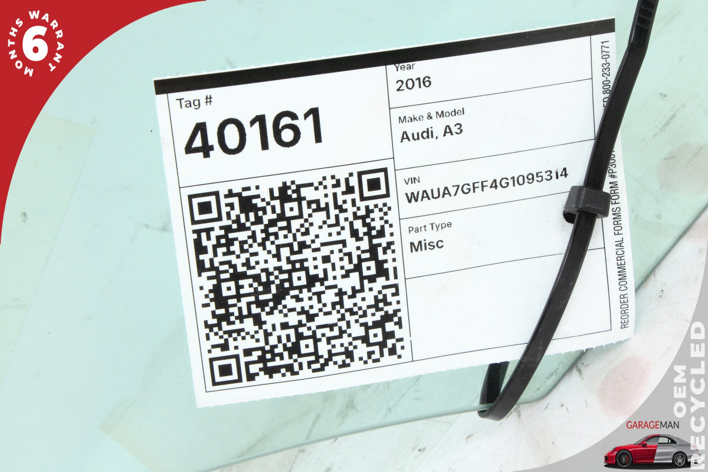 2015-2020 Audi A3 8V Sedan Rear Right Passenger Side Door Window Glass 8V5845206