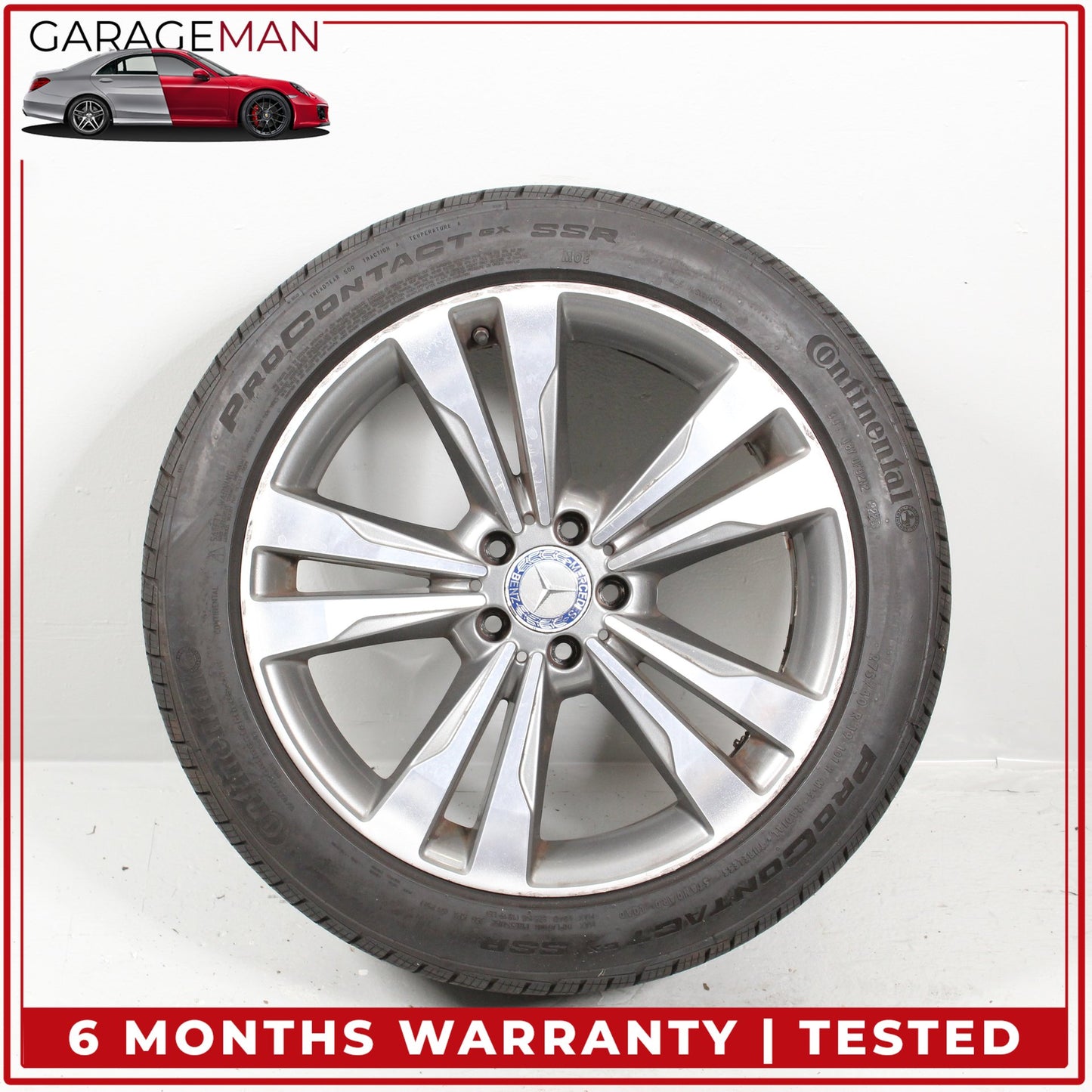 2014-2017 Mercedes W222 S550e S600 Rear Wheel Rim w/ Tire 9.5JX19H2 ET43.5 OEM