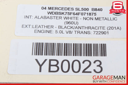 03-12 Mercedes R230 SL500 G500 G55 AMG Steering Wheel Airbag Air Bag OEM