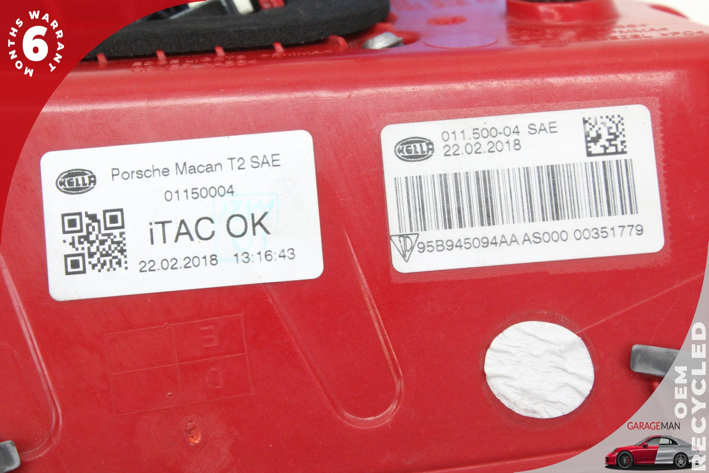 2015-2018 Porsche Macan 95B Right Side Inner Tail Light Lamp 95B945094G OEM