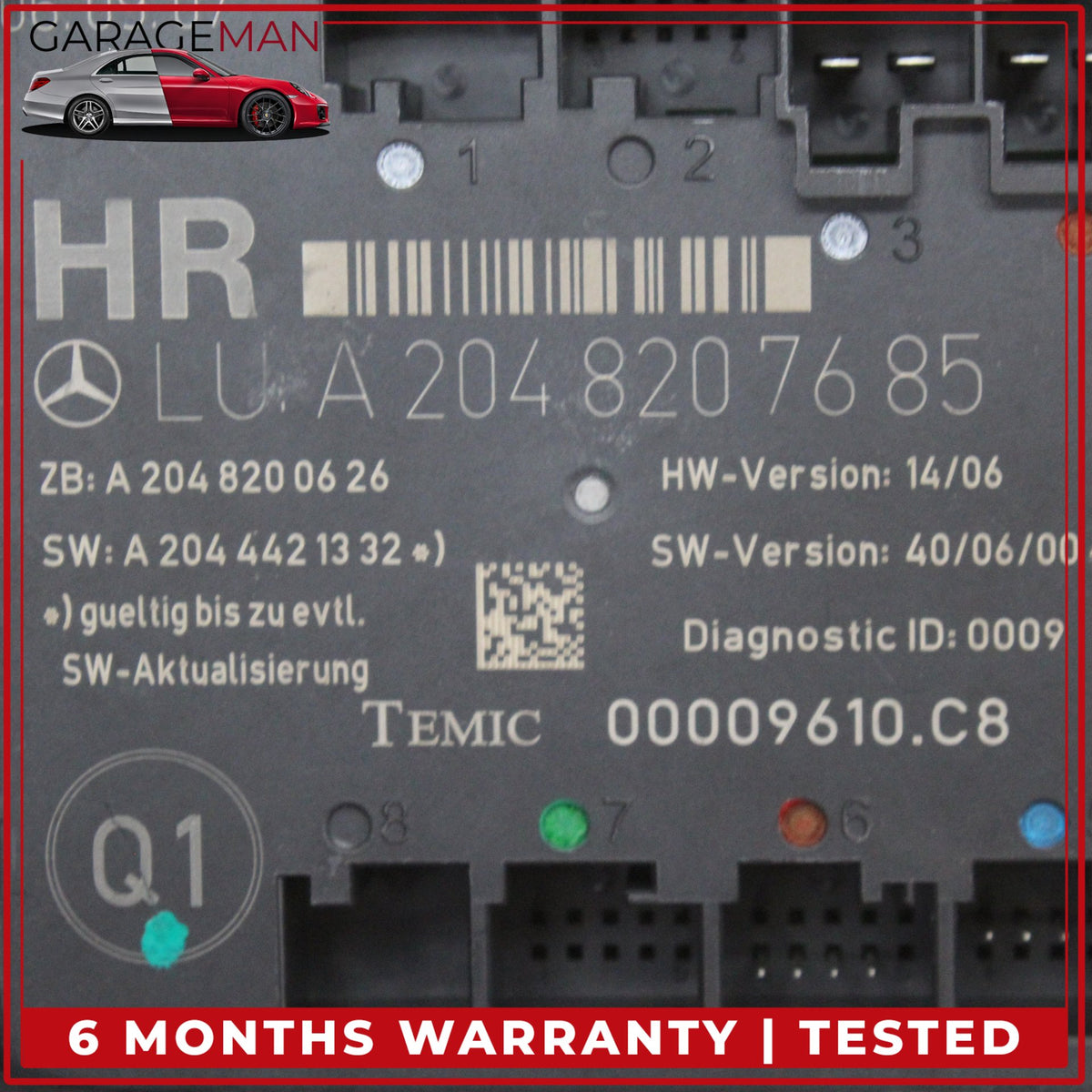 2008-2018 Mercedes-Benz C300 w204 Sedan Rear Right Passenger Side Door Control Module 2048207685 OEM