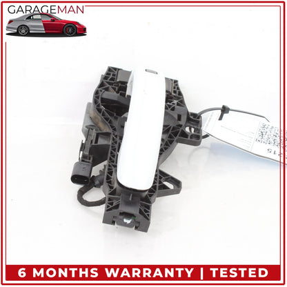 2007-2015 Audi Q7 Rear Left Driver Side Exterior Door Handle White Metallic OEM