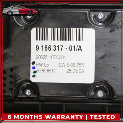 2007-2014 BMW X5 X6 Rear AC A/C Climate Control Switch Panel w/ Trim 9166317 OEM