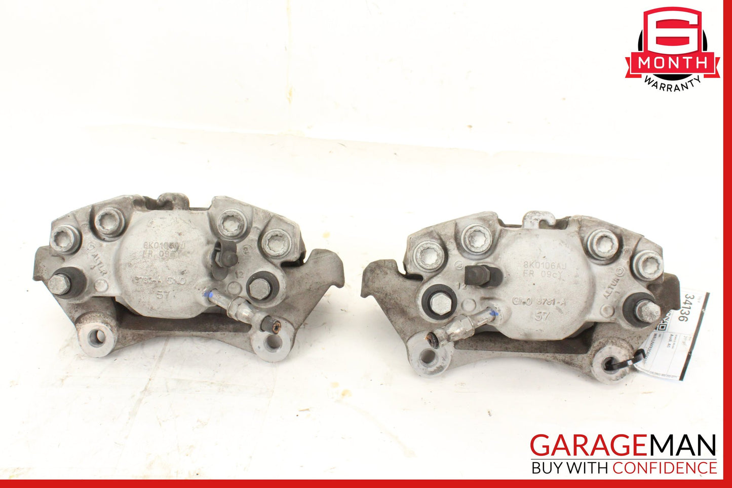 2009-2016 Audi A5 8T Front Left and Right Side Brake Caliper Set 8K0106AJ OEM