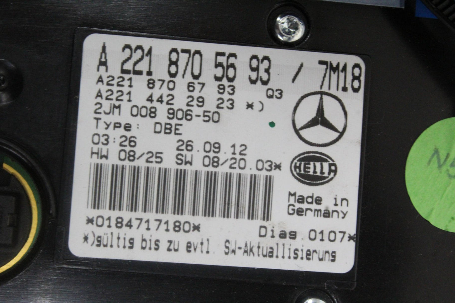 2010-2014 Mercedes-Benz S550 W221 Overhead Dome Light Lamp 2218705693 OEM