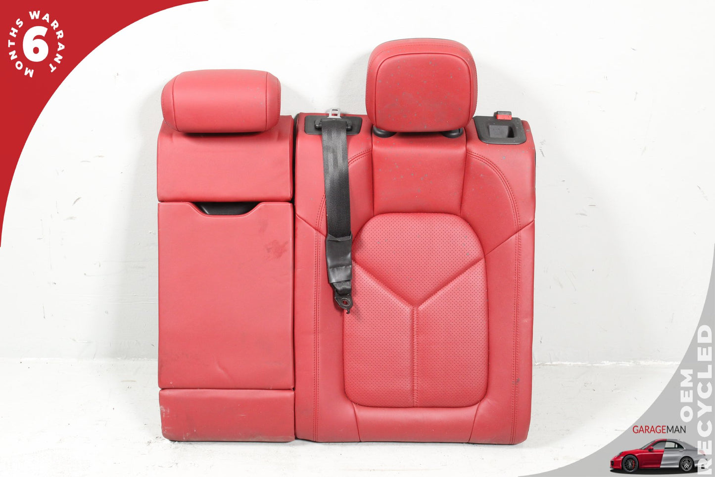 2015-2018 Porsche Macan 95B Front &amp; Rear Complete Leather Seat Assembly Red OEM