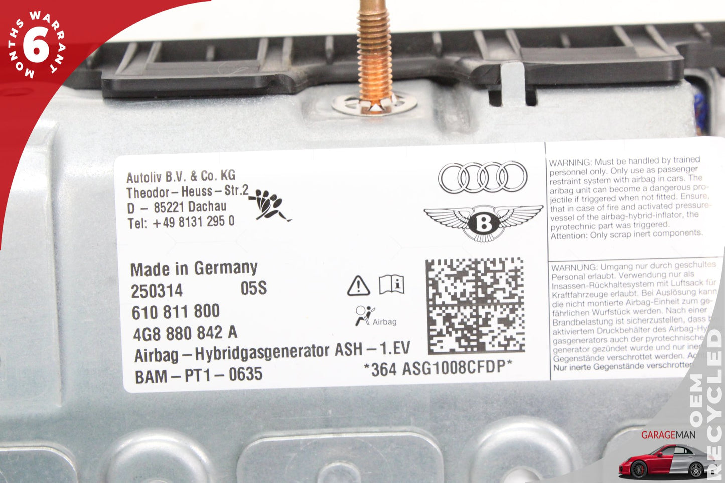 2012-2018 Audi A6 Front Right Passenger Side Knee Airbag Air Bag 4G8880842A OEM