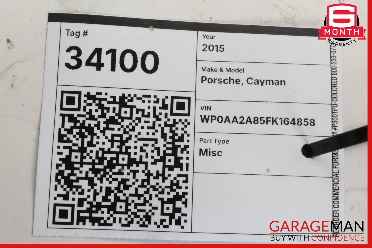 2012-2019 Porsche Cayman 981 Front Right Side Door Lock Actuator 8J1837016F OEM