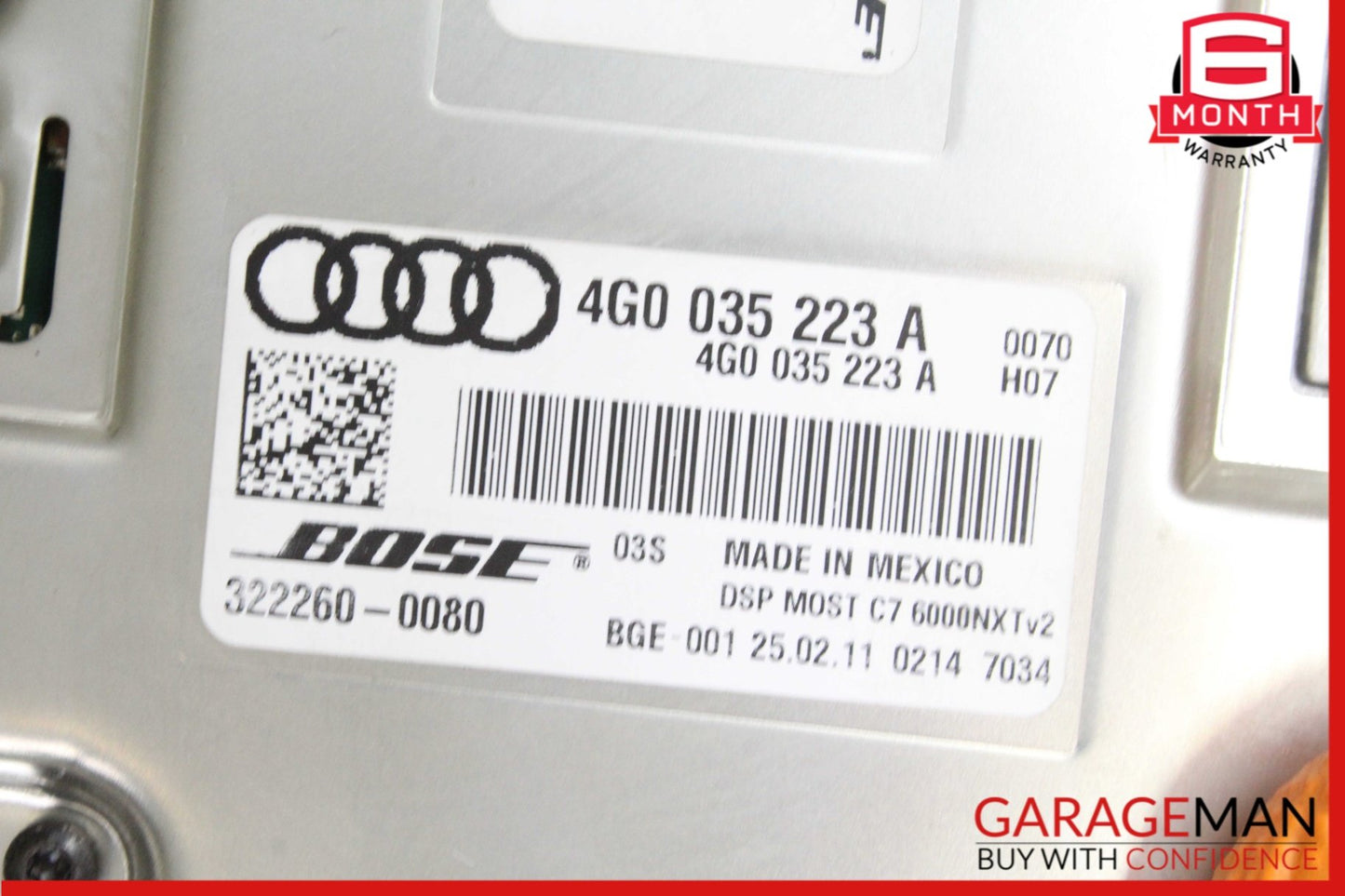 2012-2018 Audi A6 C7 Sedan Radio Amplifier 4G0035223A OEM