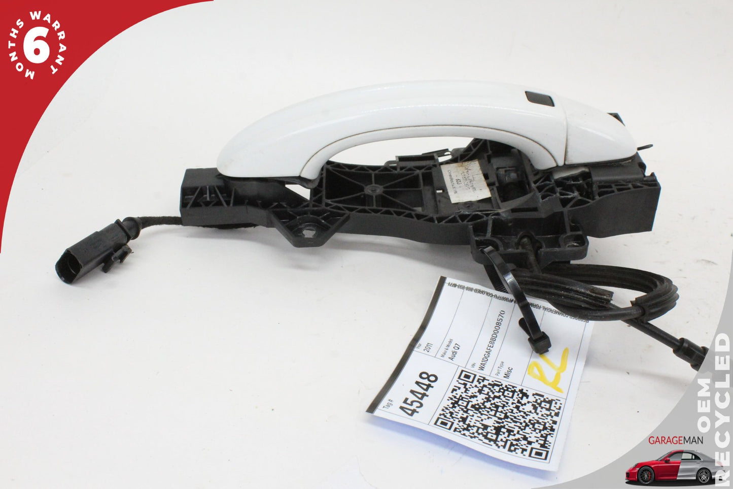 2007-2015 Audi Q7 Rear Left Exterior Door Handle White Keyless 4L0837205BG OEM