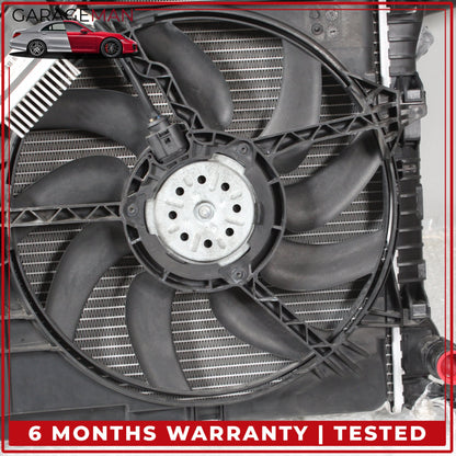 2009-2016 Audi A4 Radiator w/ Radiator Cooling Fan Assembly 8K0121003AD