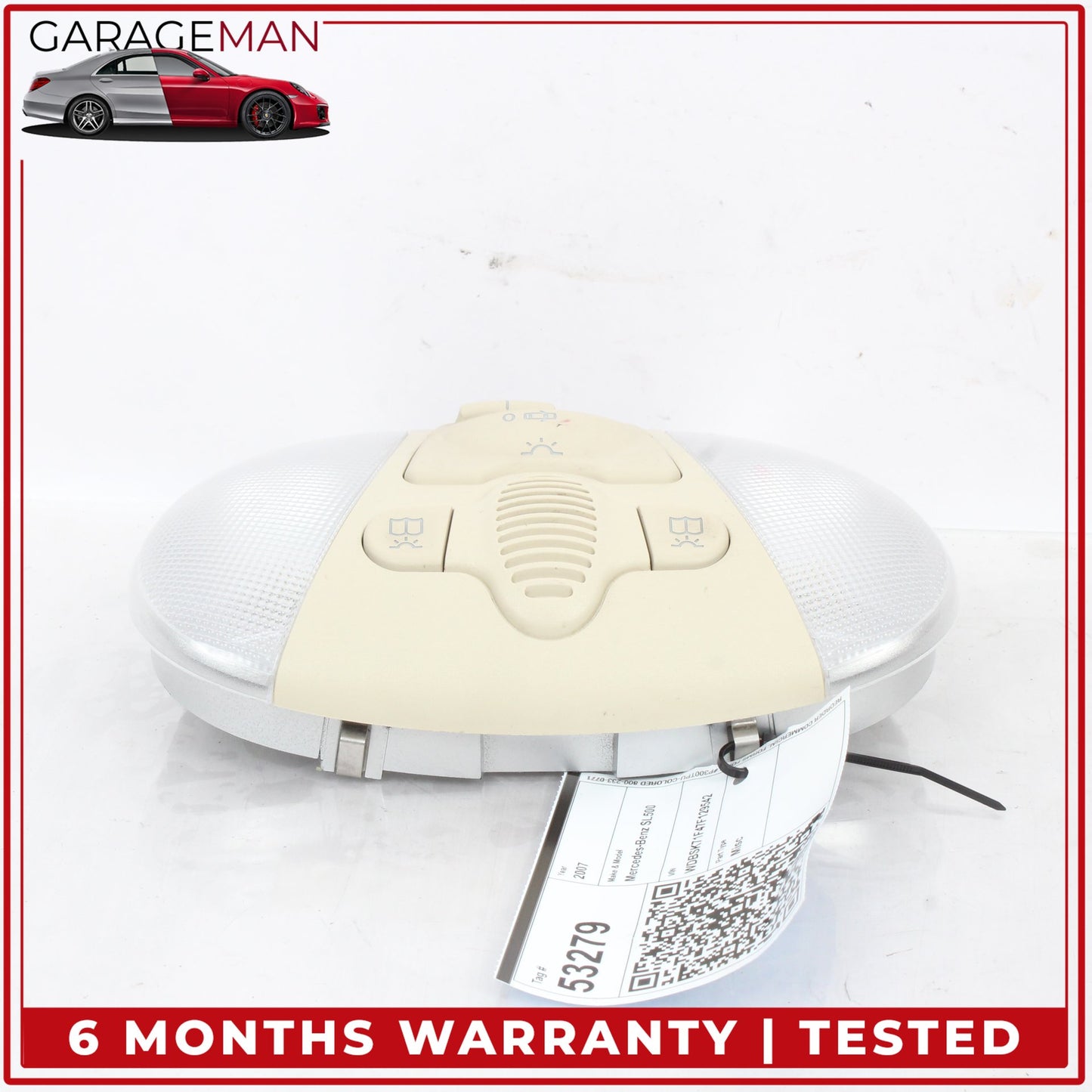 2005-2012 Mercedes R230 SL500 Front Upper Overhead Dome Light Lamp Beige OEM