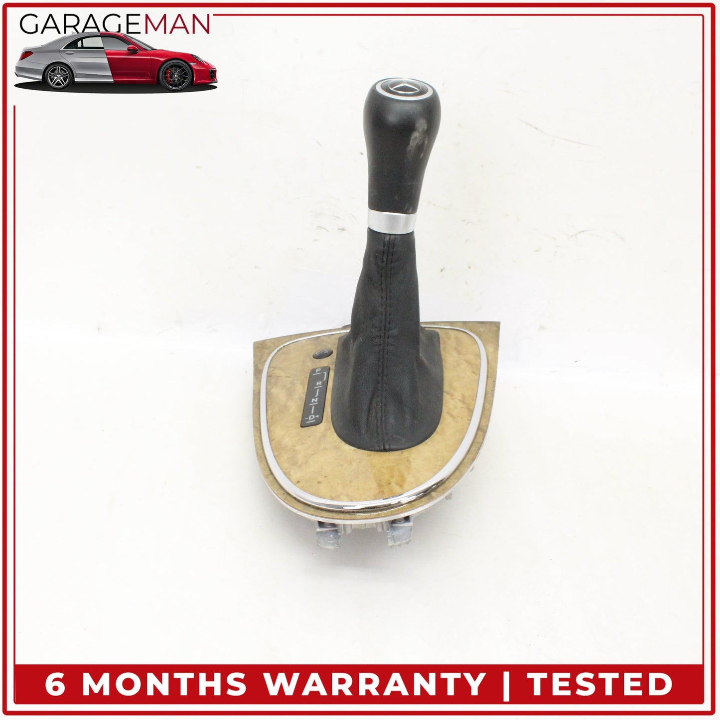 2007-2009 Mercedes W211 E350 Shift Shifter Knob Boot Cover Bezel Trim Wood OEM