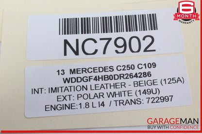 08-14 Mercedes W204 C250 C300 Left Side Roof Curtain Airbag Air Bag OEM