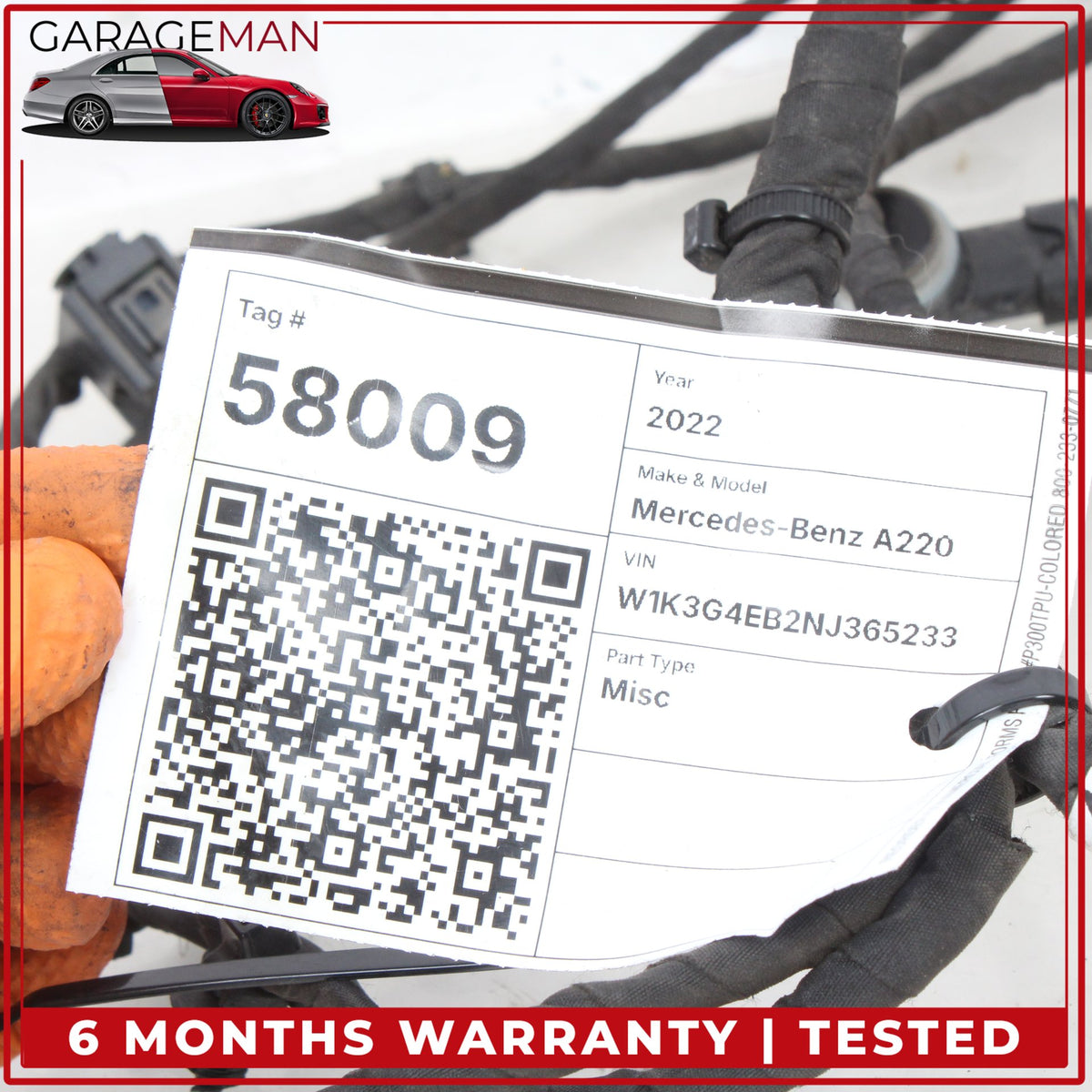 2019-2022 Mercedes W177 A220 Front Bumper Parking Sensor Wire Harness Assy OEM