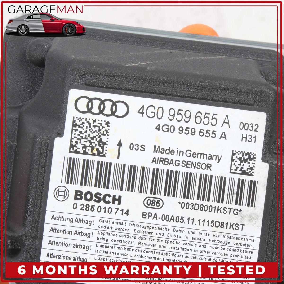 2012-2018 Audi A7 A6 Airbag Air Bag Sensor Module Bosch 4G0959655A OEM