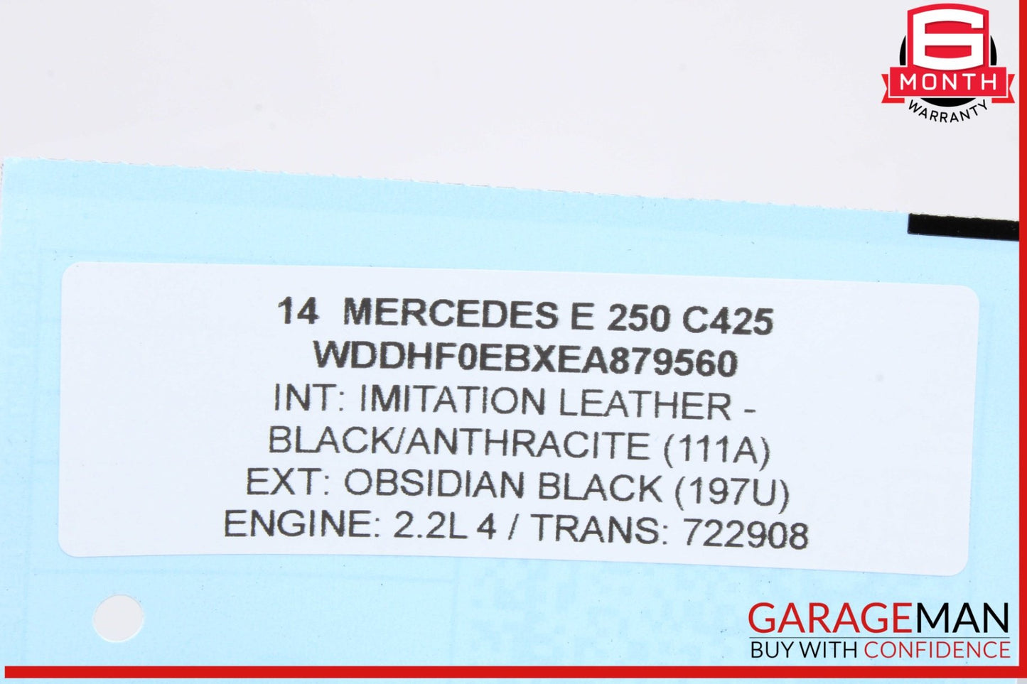 2014-2016 Mercedes-Benz E250 W212 Left Side Inner Taillight Tail Light Lamp OEM