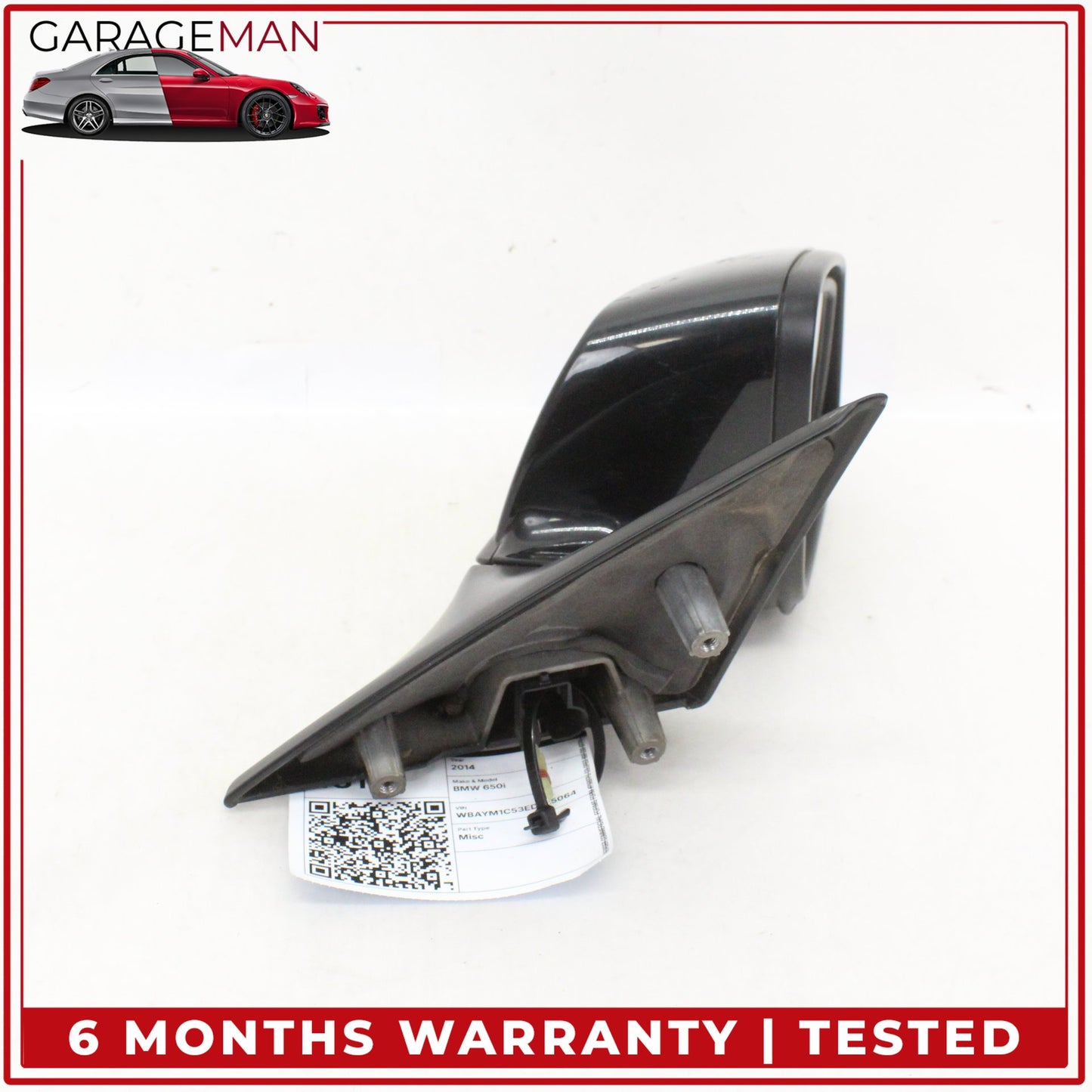 2012-2015 BMW 650i Front Right Passenger Side Door Rear View Mirror Black OEM