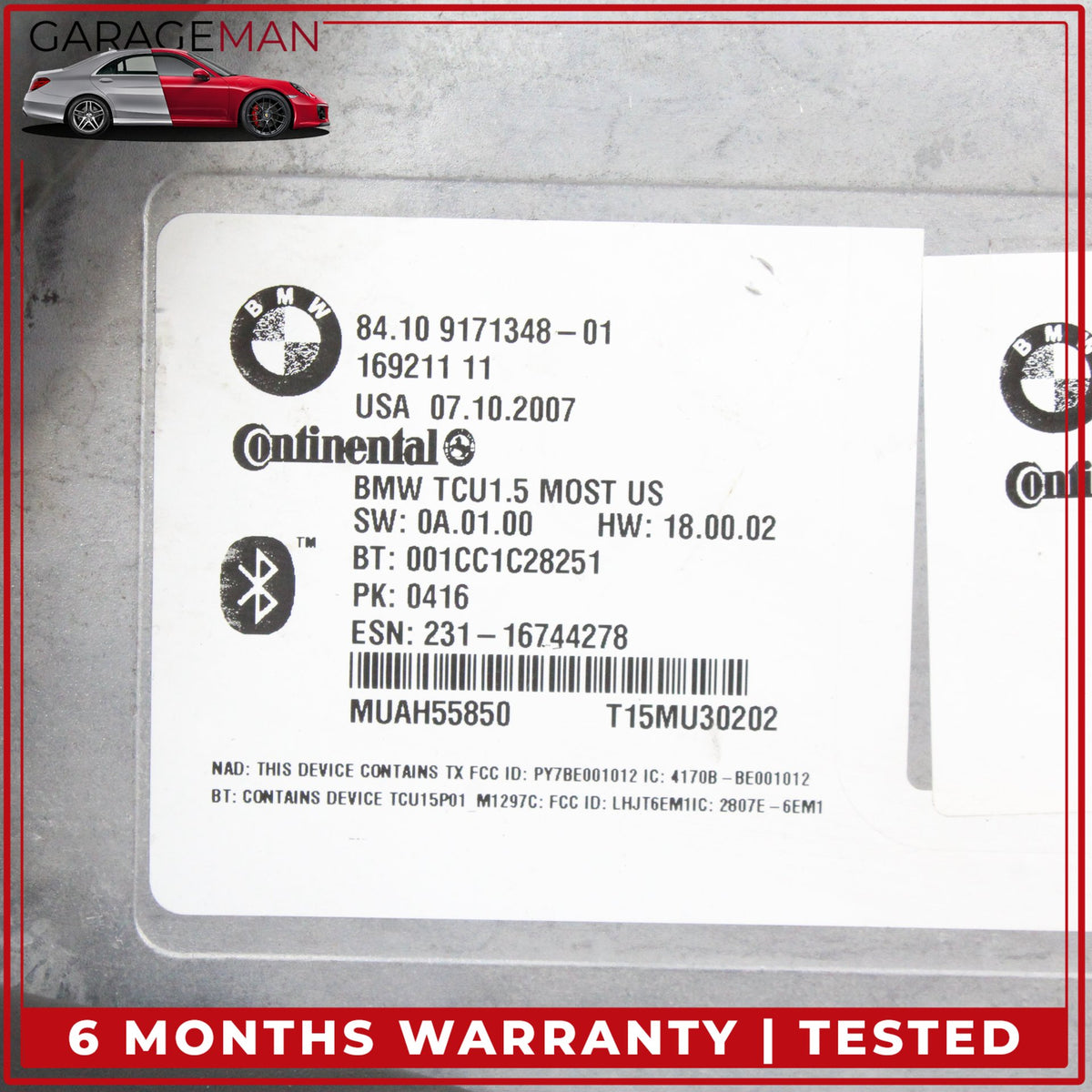 2007-2010 BMW X5 X6 E70 E71 Telematics Bluetooth Control Module Unit 9171348 OEM