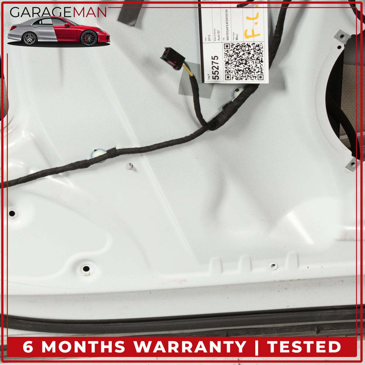 2007-2015 Audi Q7 Front Left Driver Side Door Shell Glacier White Metallic OEM