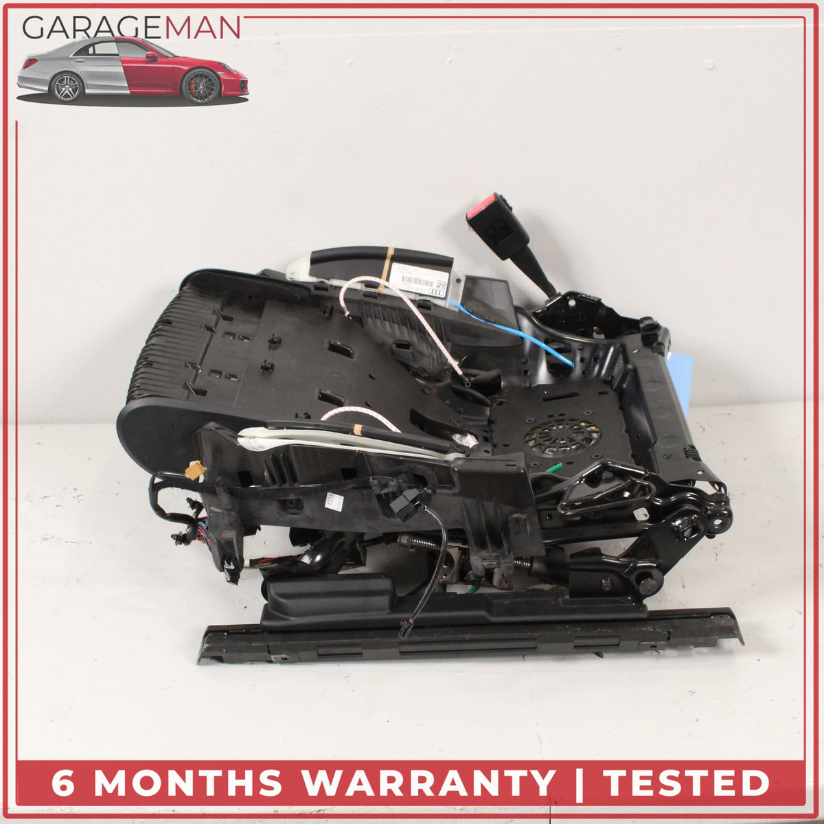 2011-2018 Audi A8 Front Left Side Lower Seat Track Frame Rail w/ Motors OEM