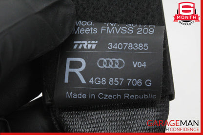 2012-2018 Audi A7 A6 Front Right Passenger Side Seat Belt Black 4G8857706G OEM
