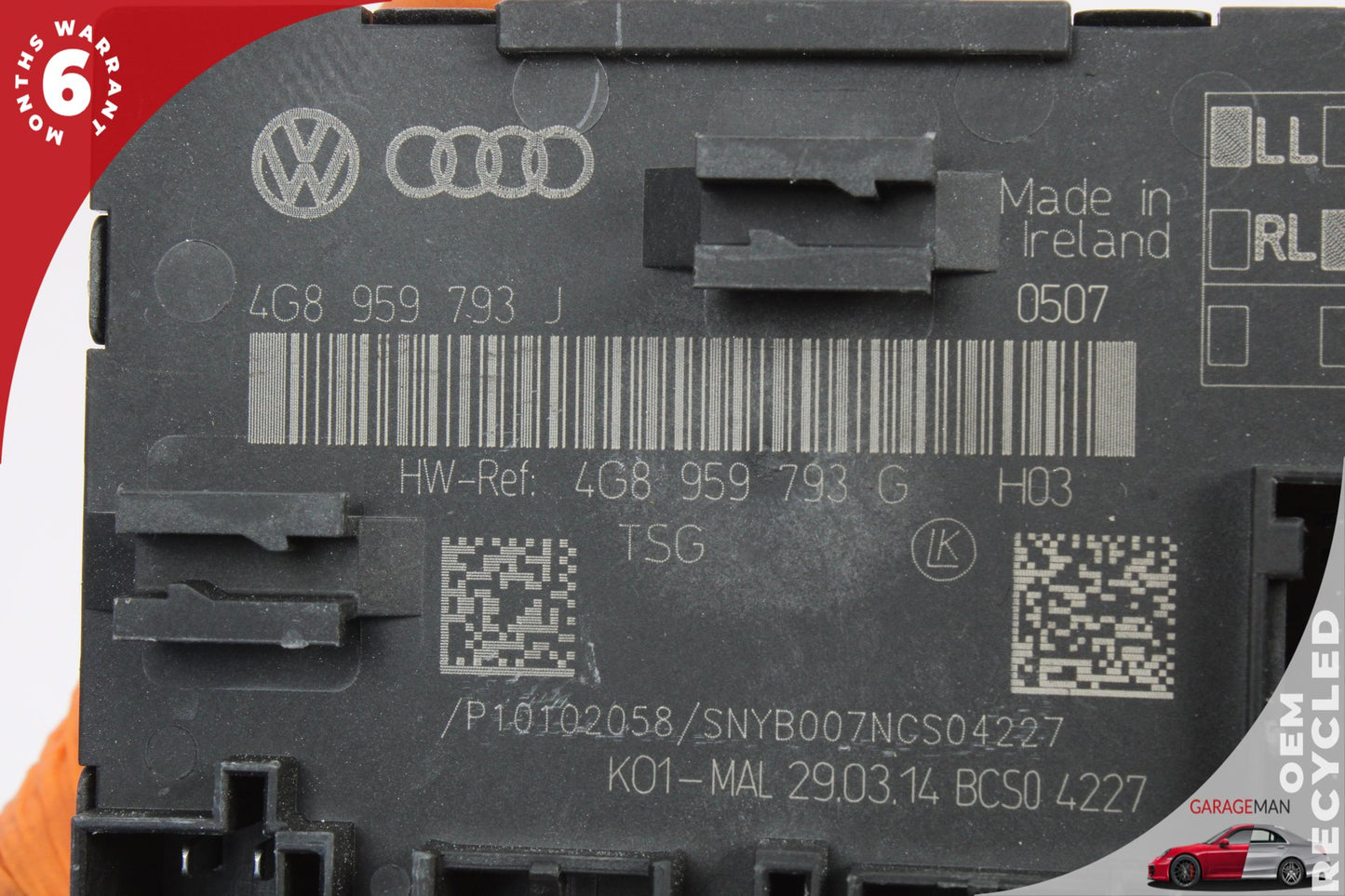2012-2018 Audi A6 Front Left Driver Side Door Control Module Unit 4G8959793J OEM