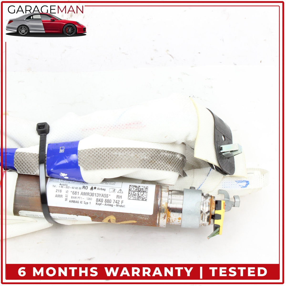 2009-2016 Audi A4 S4 Right Passenger Side Upper Roof Curtain Air Bag Airbag OEM
