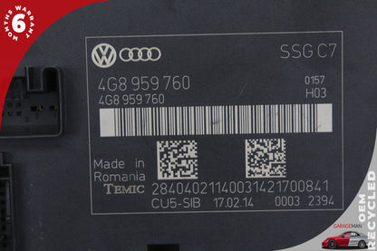 2012-2018 Audi A6 Sedan Front Left Seat Control Module 4G8959760A OEM