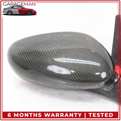 1999-2005 Porsche 911 Right Door Rear View Mirror Red w/ Carbon Fiber Cover OEM