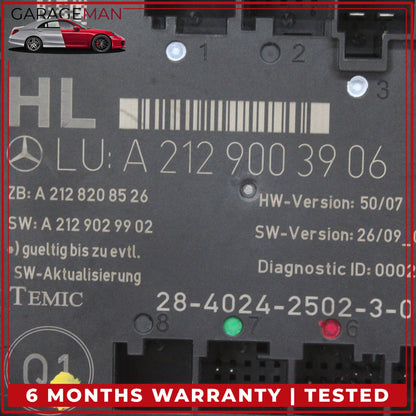 2008-2014 Mercedes W204 C300 Rear Left Side Door Control Module 2129003906 OEM