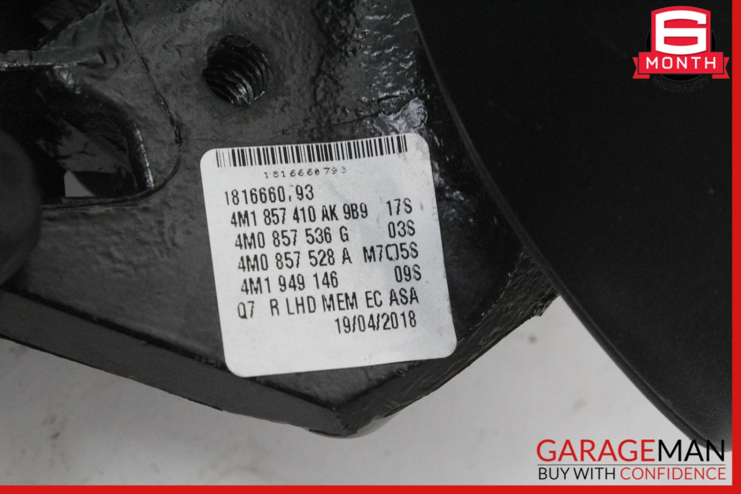 2017-2019 Audi Q7 SUV Front Right Door Rear View Mirror 4M1857410AK