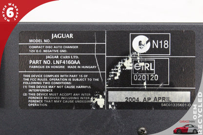 1997-2006 Jaguar XK8 X100 Convertible CD Changer 6 Disk Player LNF4160AA