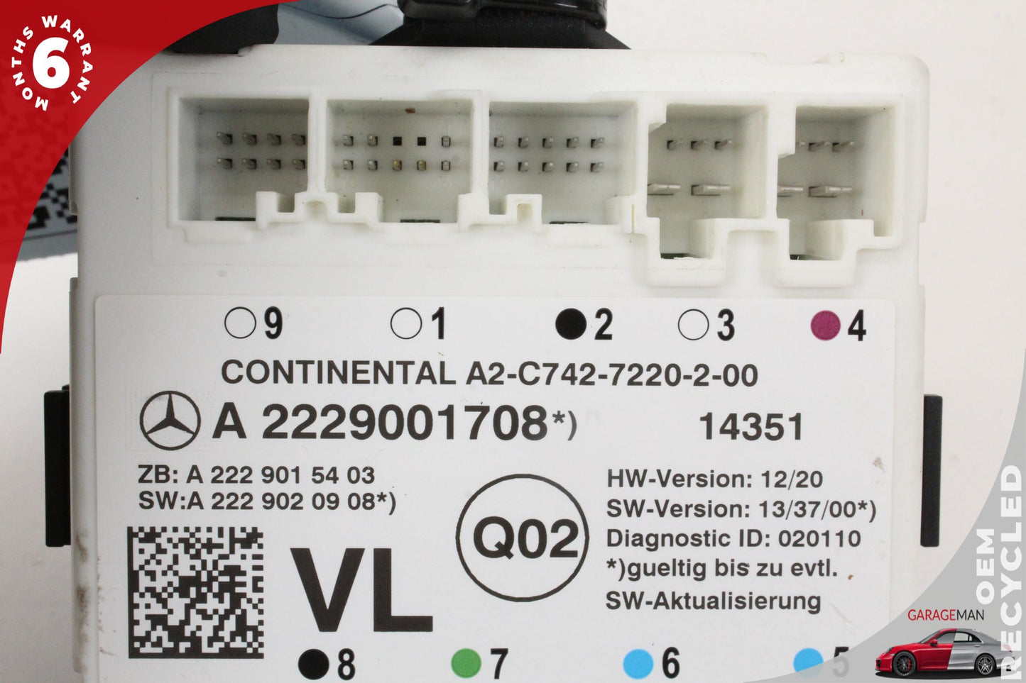 2015-2020 Mercedes W205 C300 C400 Front Left Door Control Module 2229001708 OEM