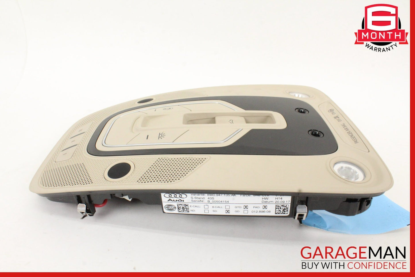 2017-2024 Audi A4 Sedan Overhead Dome Light Lamp 8W0947135AK Genuine
