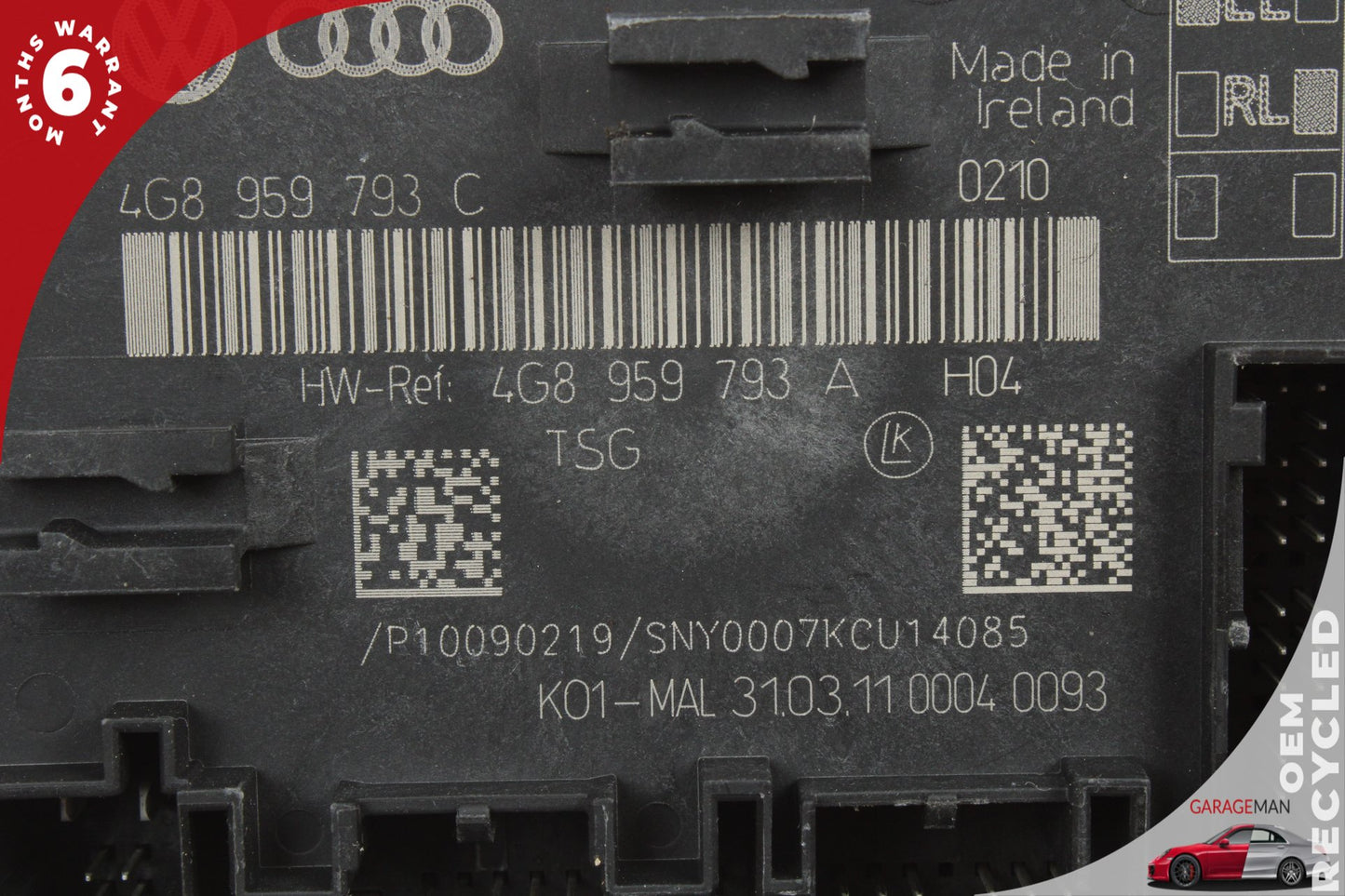 12-18 Audi A6 C7 Sedan Front Left Door Control Module 4G8959793C Genuine