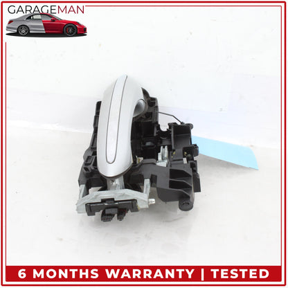 2009-2019 BMW 740i F01 Rear Left Side Exterior Door Handle Silver Metallic OEM