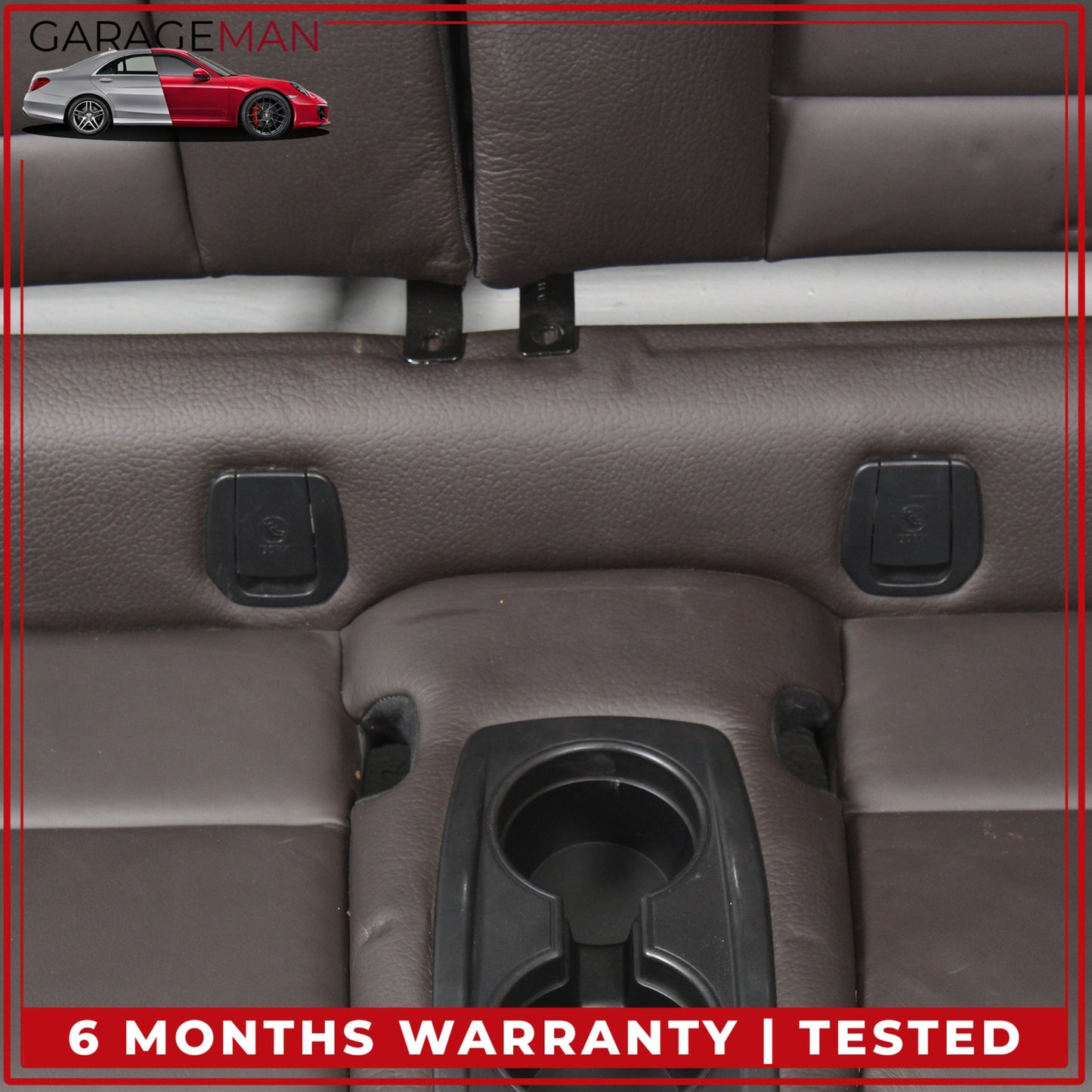2014-2021 BMW i3 Rear Upper and Lower Seat Bench Cushion w/ Headrest Brown OEM