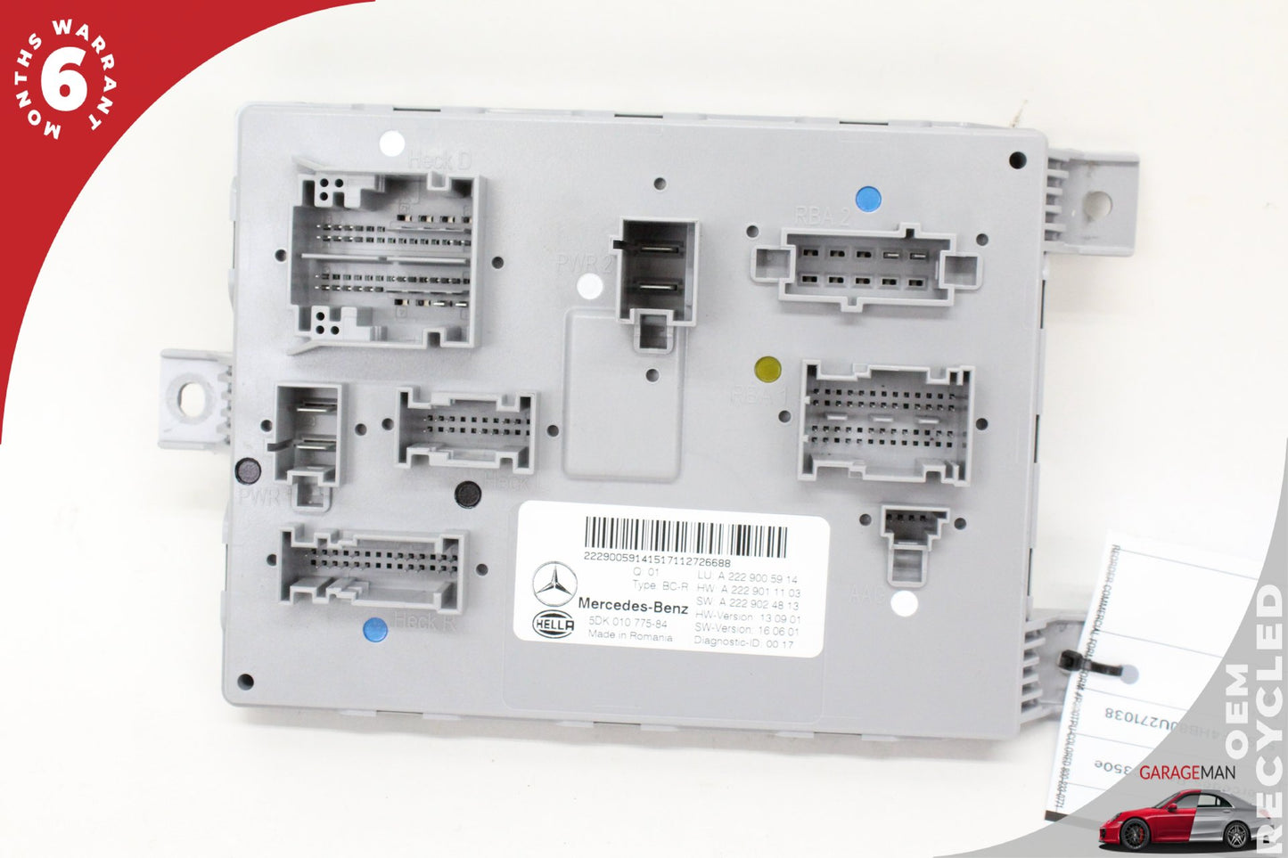 15-18 Mercedes-Benz C350e W205 Sedan Rear Trunk SAM Control Module 2229005914