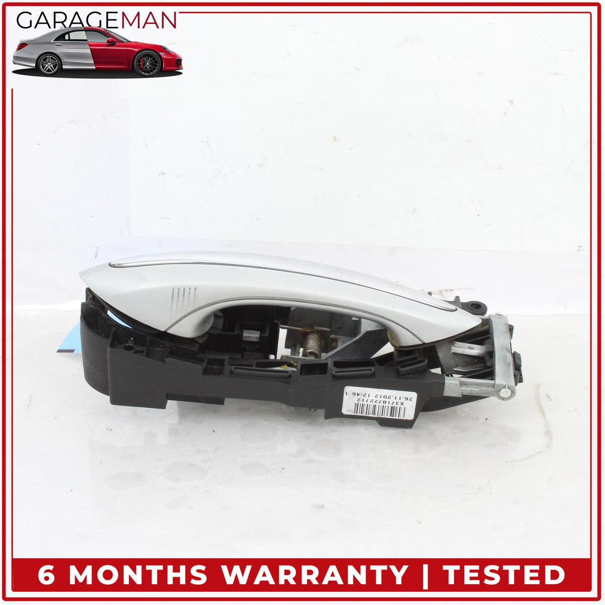 2009-2019 BMW 740i F01 Rear Left Side Exterior Door Handle Silver Metallic OEM